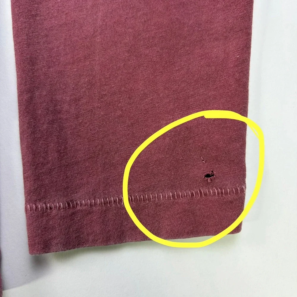 Abercrombie & Fitch Garment Dyed Henley Mens Medium Burgundy Long Sleeve Cotton